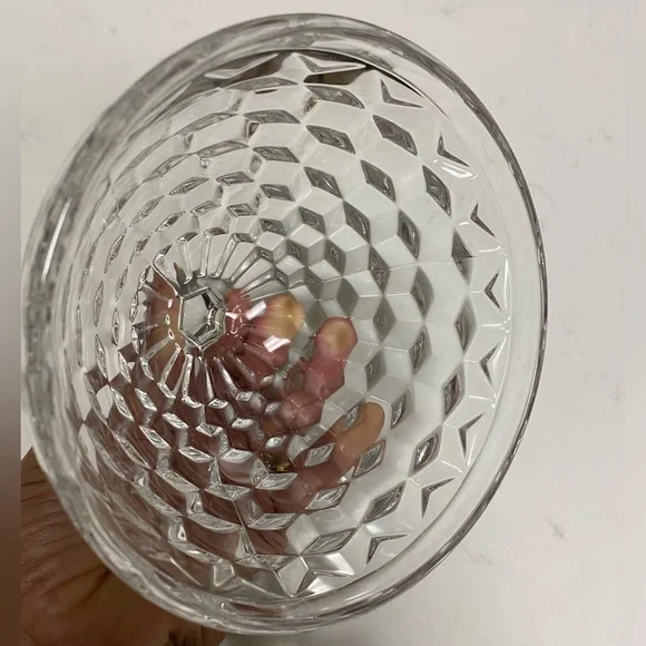 Vintage Cube/Cubist Fostoria American Clear Glass Round Dome Covered Butter Dish - Picture 8 of 13